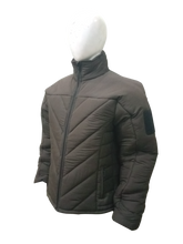 Men's winter bubble puffer jacket with hood, packable design for stylish comfort, ideal for fitness enthusiasts and boxers.